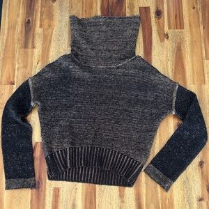Zara Black and Brown Cowl Neck Sweater